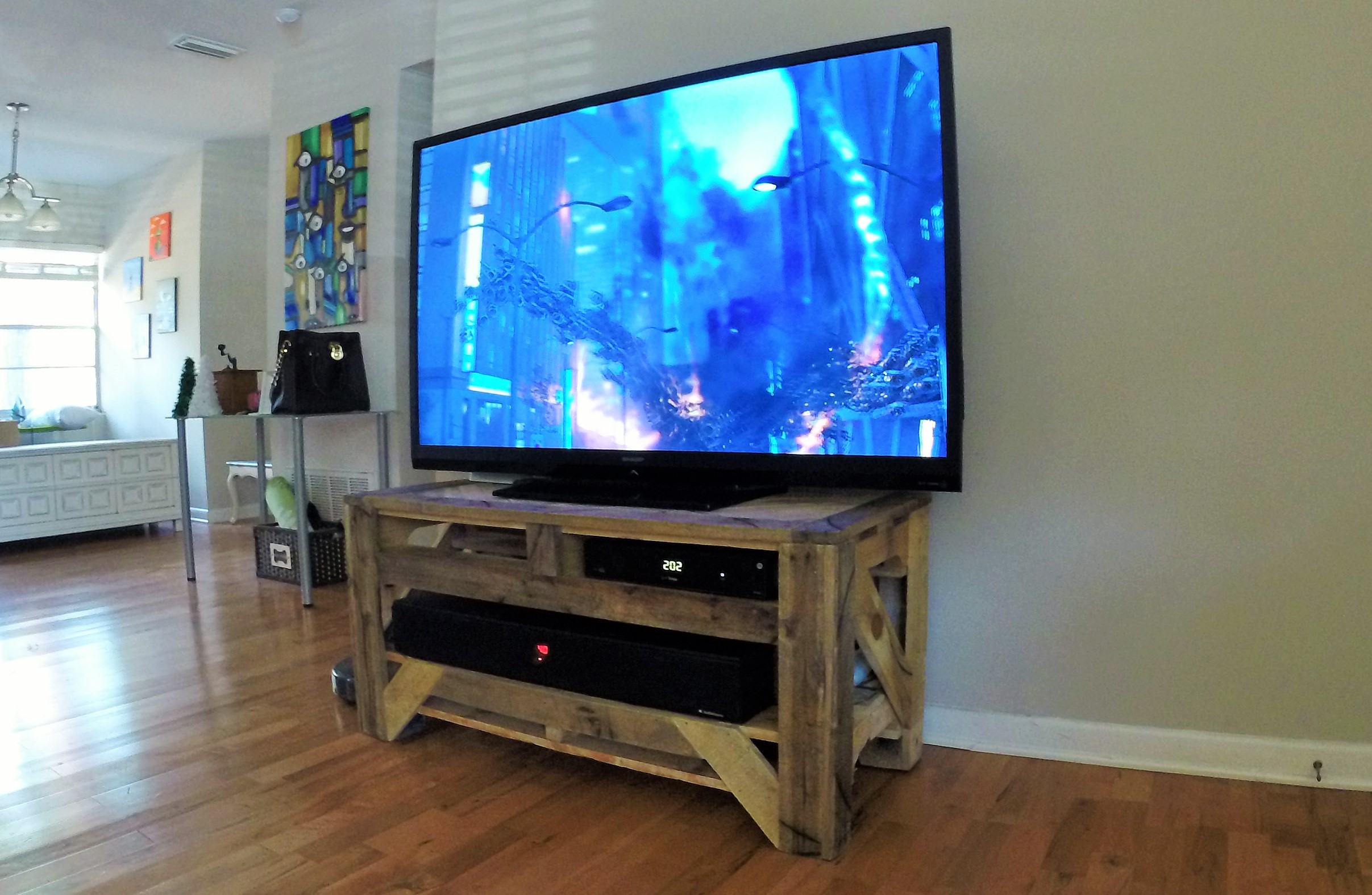 Repurposed Pallet Wood Entertainment Center