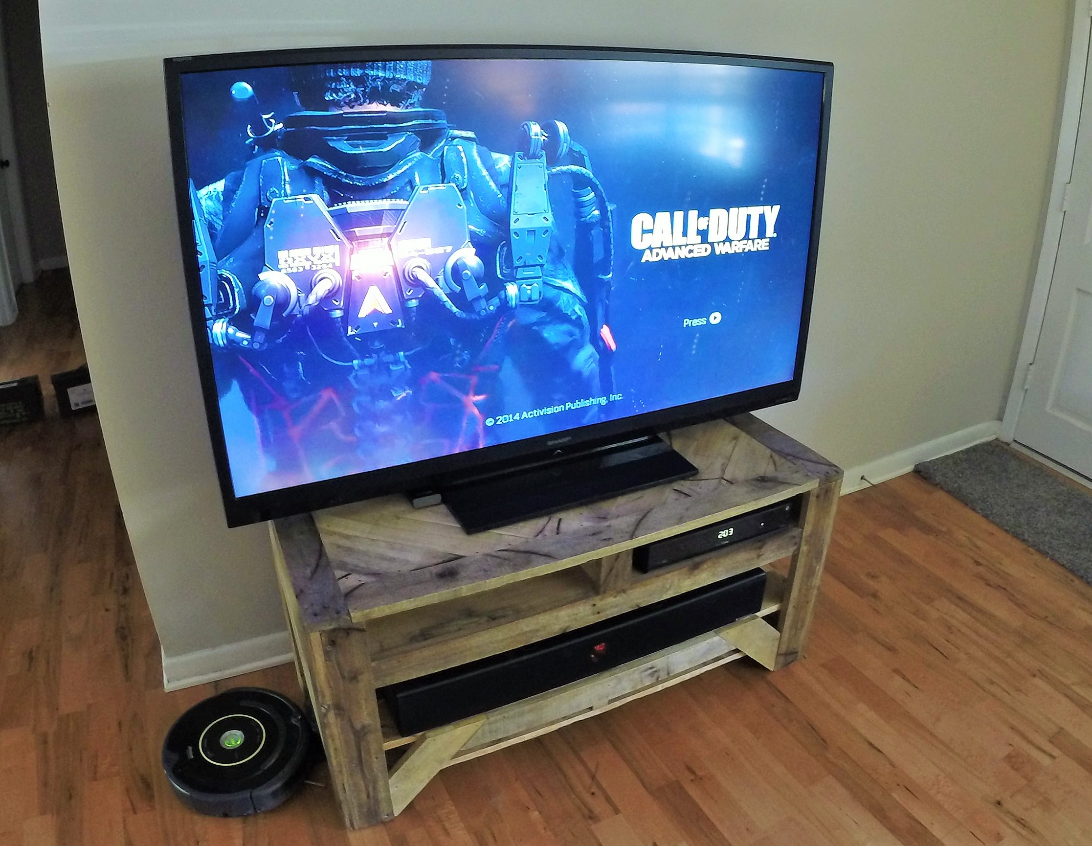 Repurposed Pallet Wood Entertainment Center