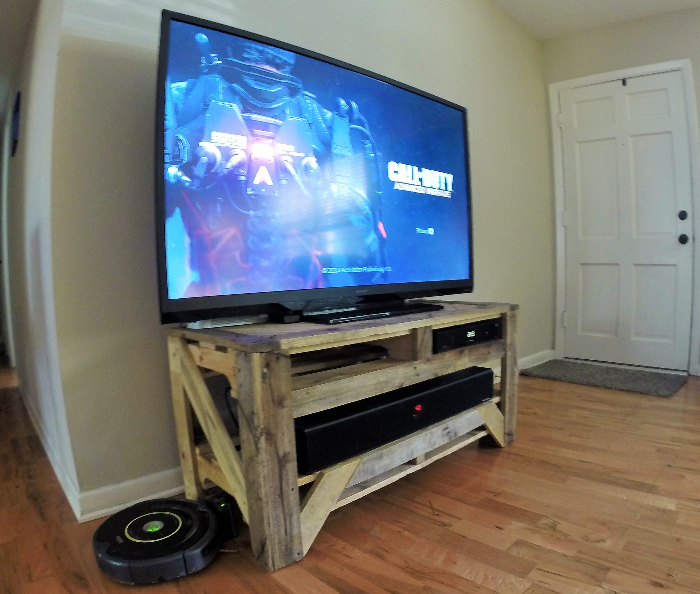 Repurposed Pallet Wood Entertainment Center